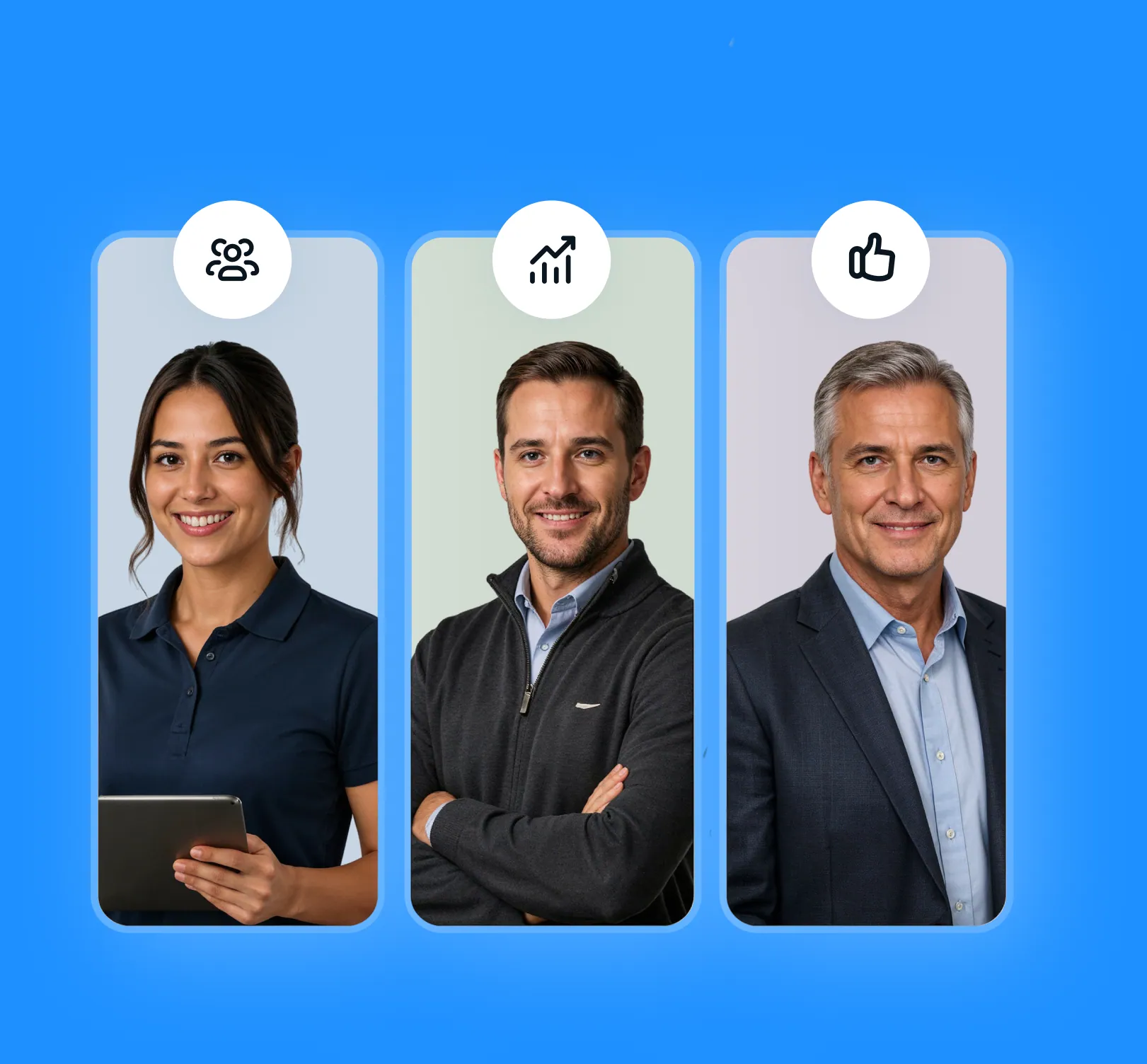 A salesperson, a sales manager and a dealership leader
