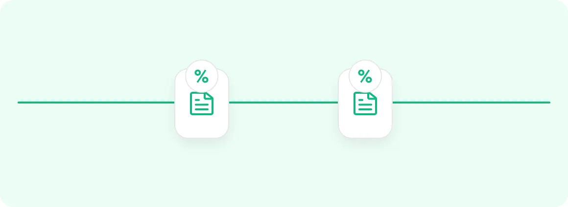 Two finance documents converging on one line